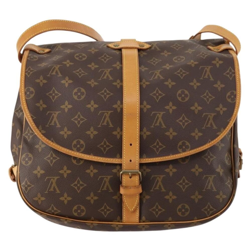 Louis Vuitton Monogram Saumur 35 Shoulder Bag Brown